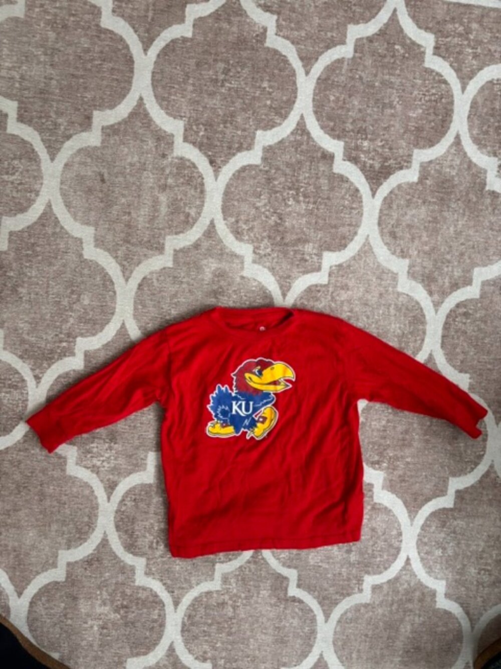 RCJH - Size 4T Jayhawk Long Sleeved Tee in Red